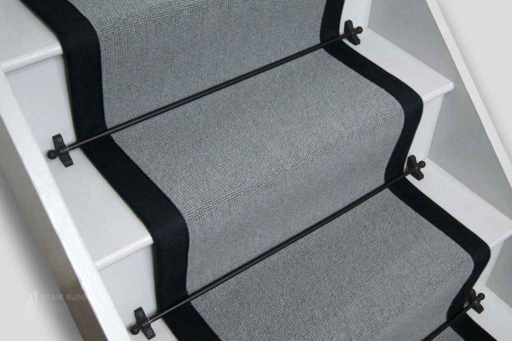 Flint Stair Runner with Black Border 650x56cm