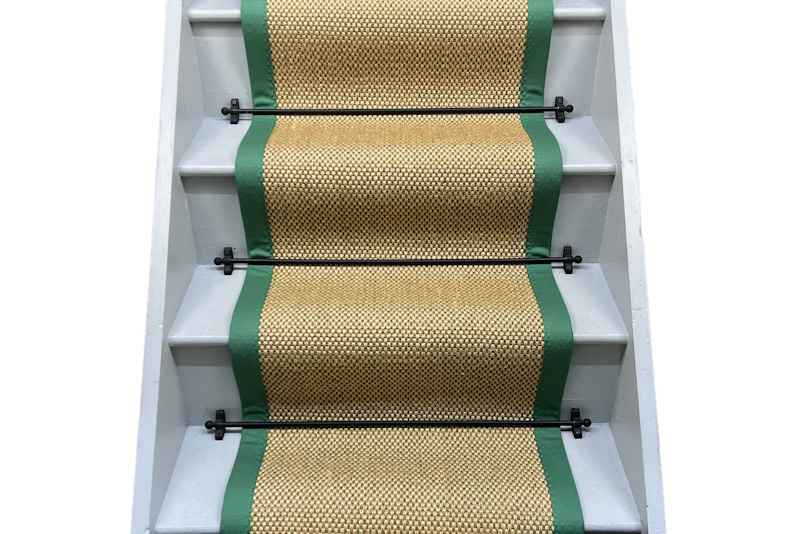 Forest Green Sisal Stair Runner with Castleton Green Border