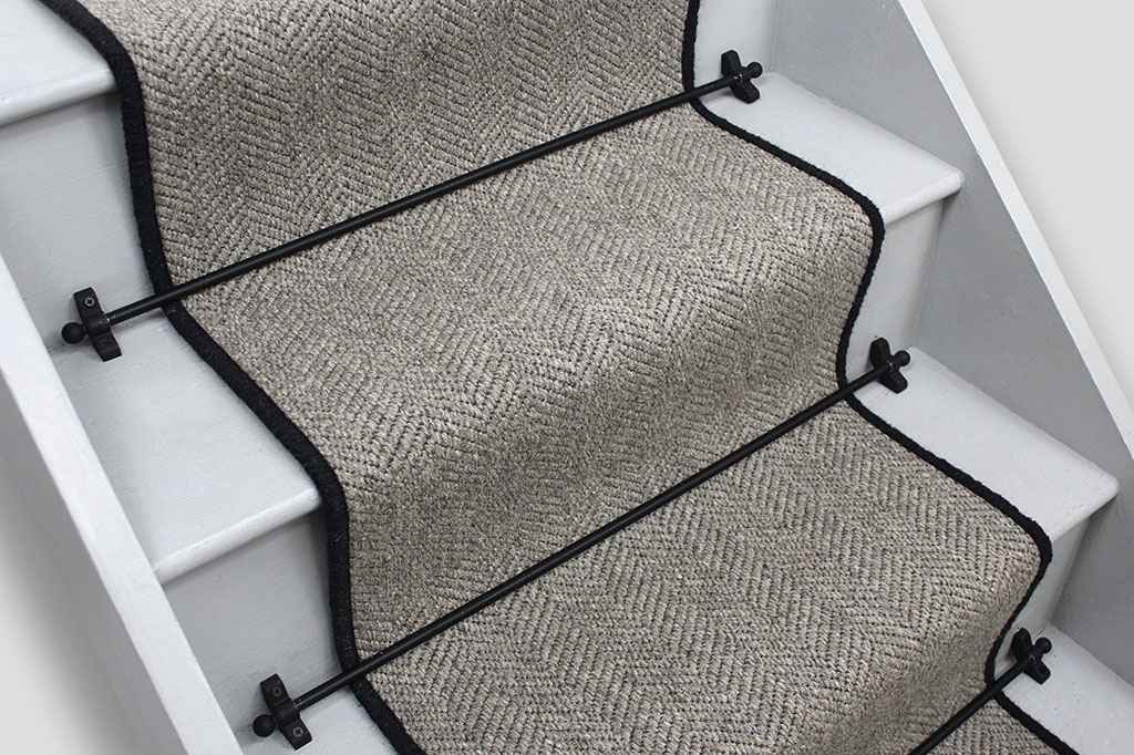 Fornside Weave Lakeland Herdwick Stair Runner with Black Wool Edge 560cm x 65cm