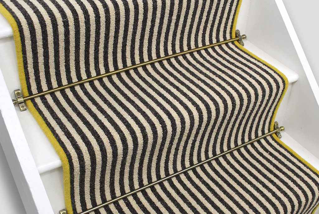 Gatsby Wool Stair Runner with Yellow Wool Edge