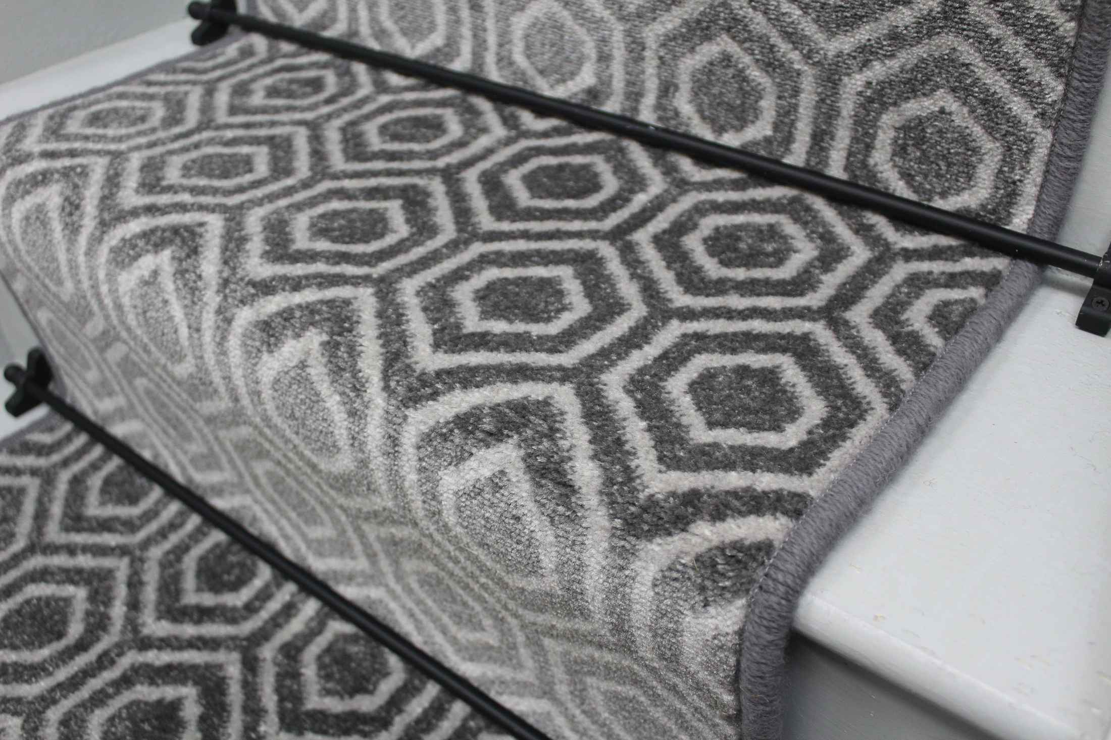 Grey Geo Stair Runner