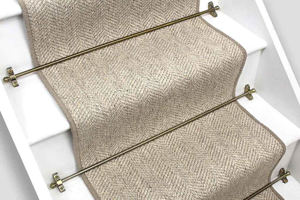 Lakeland Herdwick Ullswater Flatweave Stair Runner with Natural Wool Edge 610cm x 65cm