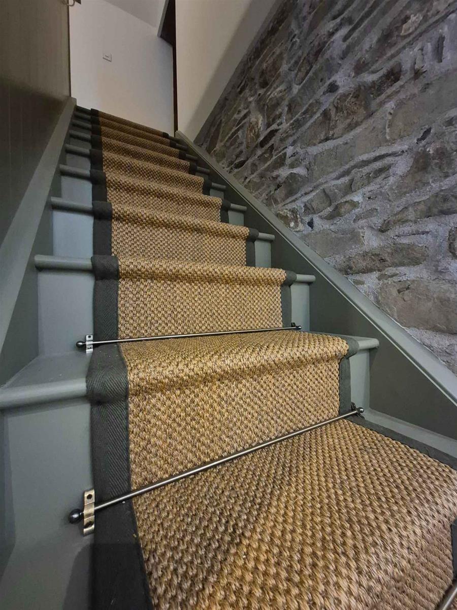 Oriental Natural Sisal Stair Runner with 5cm Pickle Cotton Border 7m x 60cm