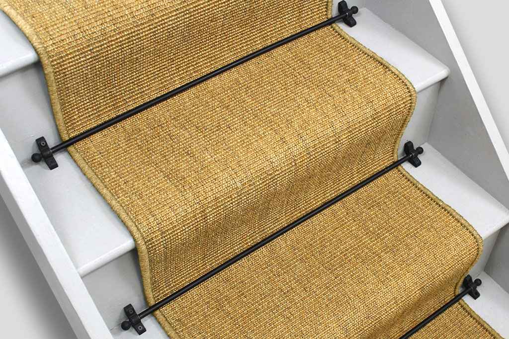 Natural Mini Boucle Sisal Stair Runner with Honey Wool Edge 7m x 48cm