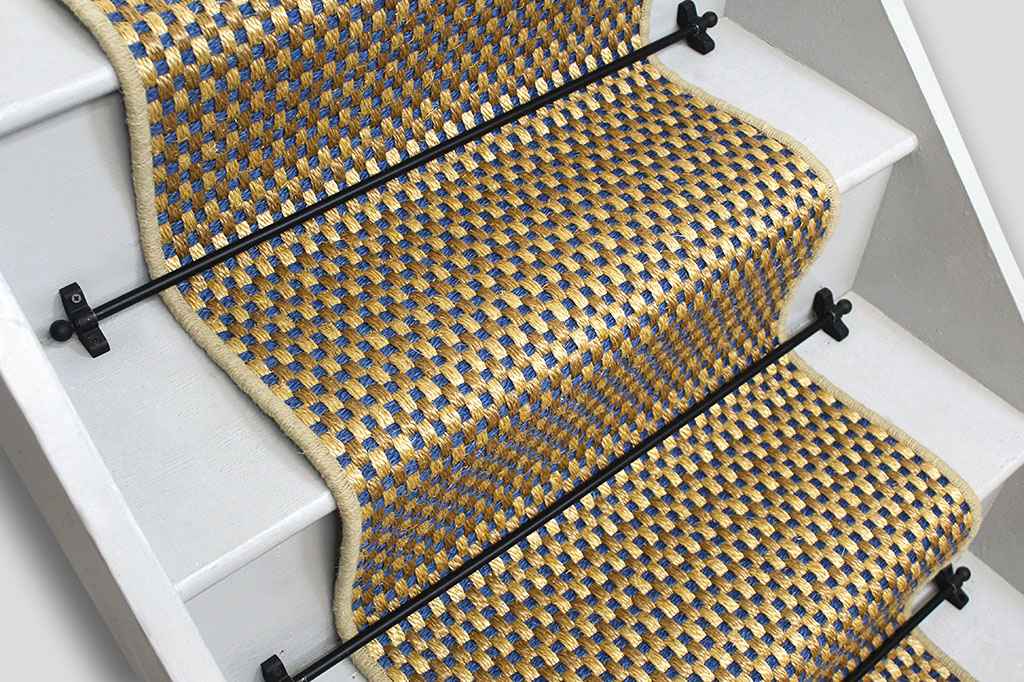 Royal Basketweave sisal stair runner with Matching Wool Edge