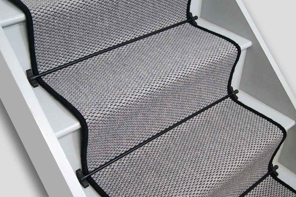Sisool Oriental Flatweave Stair Runner with Black Wool Edge