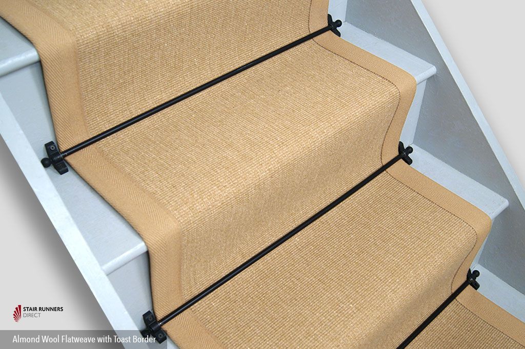 Almond Wool Flatweave Premium Stair Runner