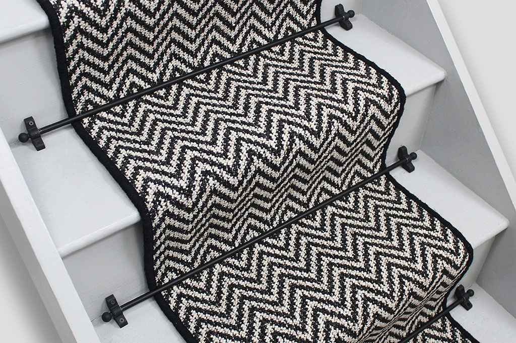 Atlantic Herringbone Orca Stair Runner