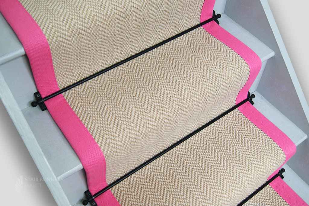 Fibre Flooring Chalk Herringbone Stair Runner