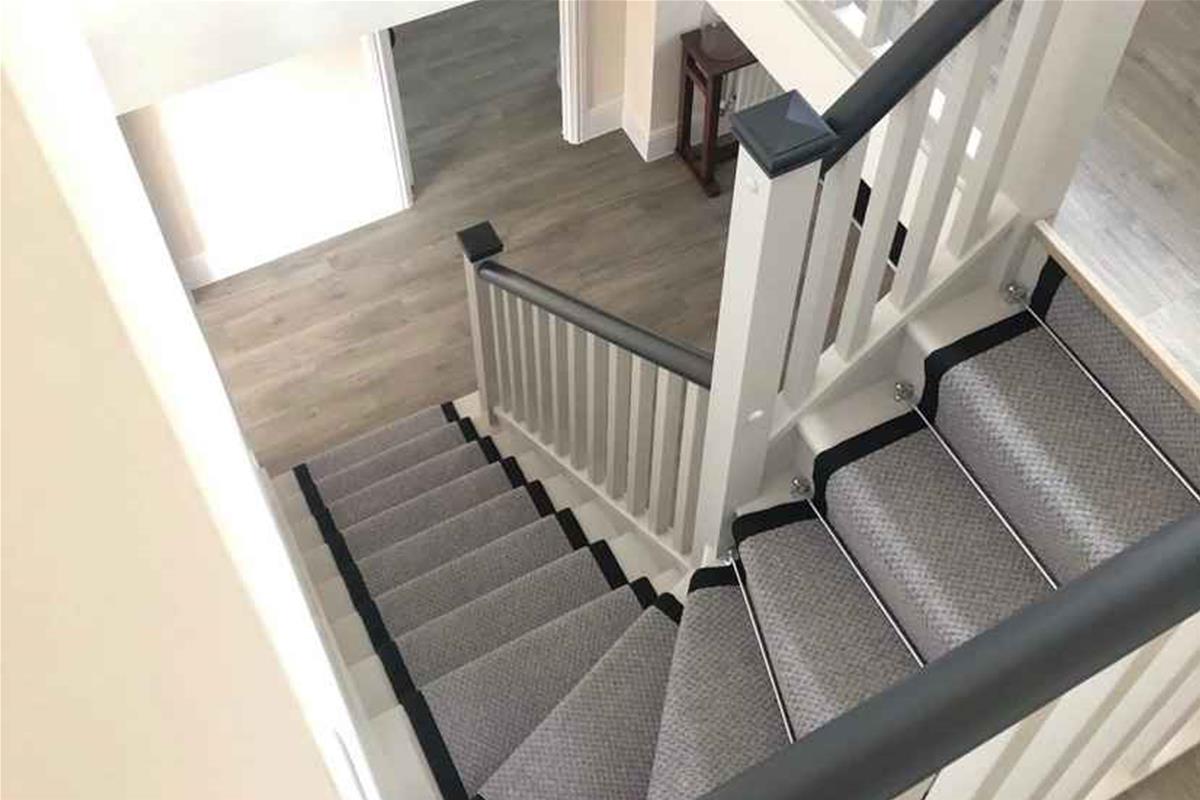 Charcoal Small Boucle Grey Wool Stair Runner