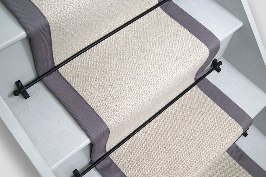 Clay Flatweave with Grey Border 50cm x 6m