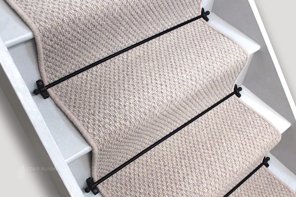 French Grey Wool Boucle Stair Runner
