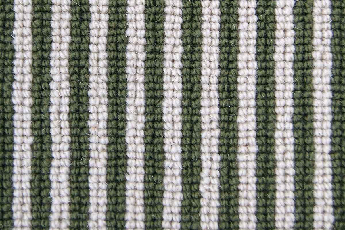 Deco Collection Green Striped Carpet