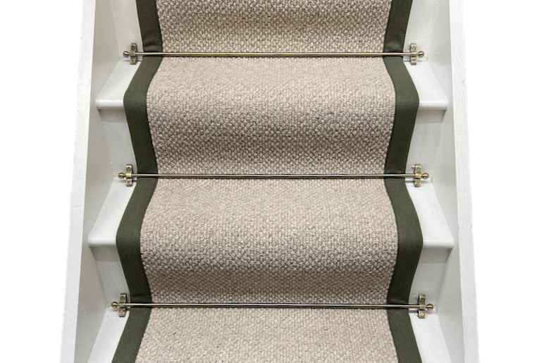 Inishowen Hessian Wool Stair Runner with Pickle Border
