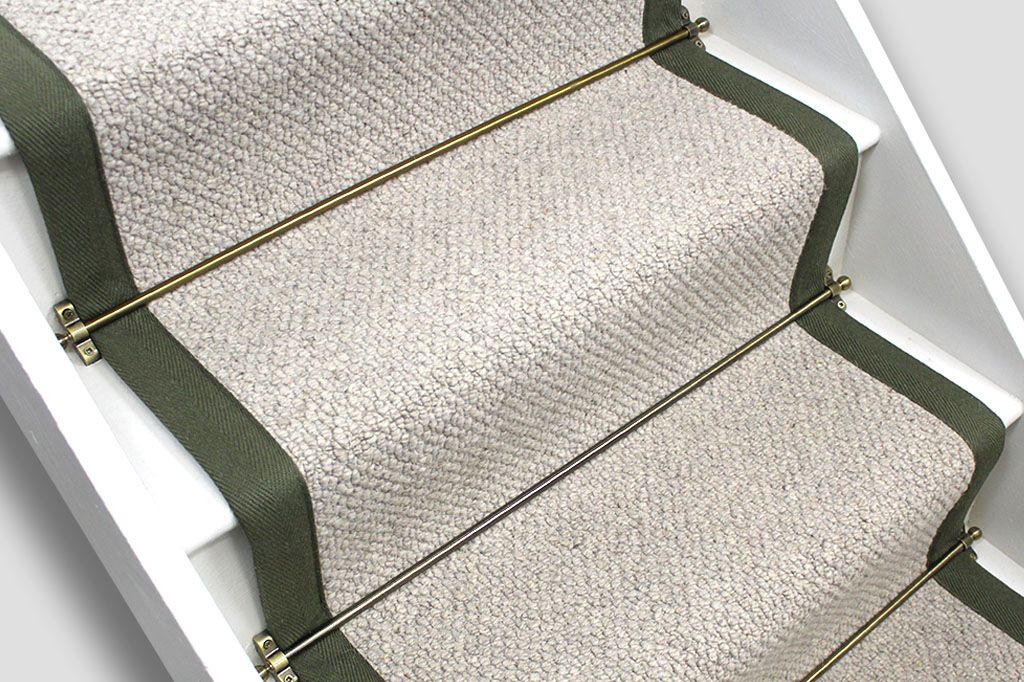 Inishowen Cotton Wool Stair Runner with Pickle Border 7m x 41cm