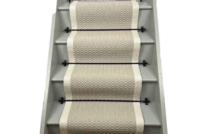 Associated Weavers Manaus Ivory Stair Runner with Rice Border