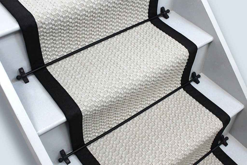 Associated Weavers Manaus Ivory Stair Runner with Midnight border 7m x 55cm