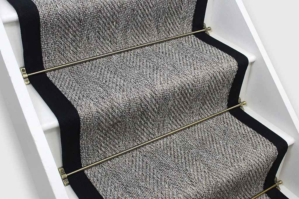 Nature Weave Herringbone Grey Stair runner