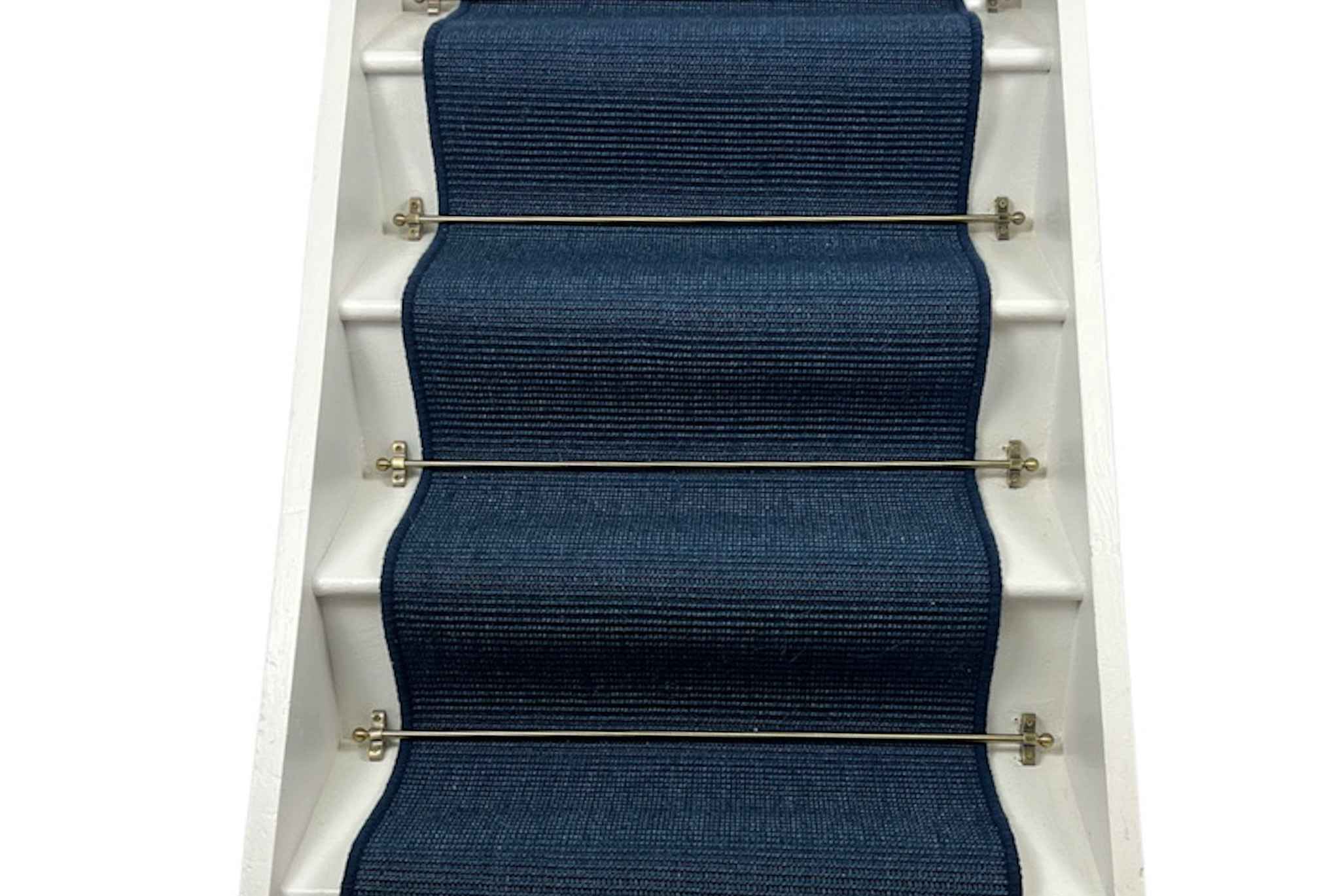 Regal Blue Sisal Stair Runner with Blue Wool Edge