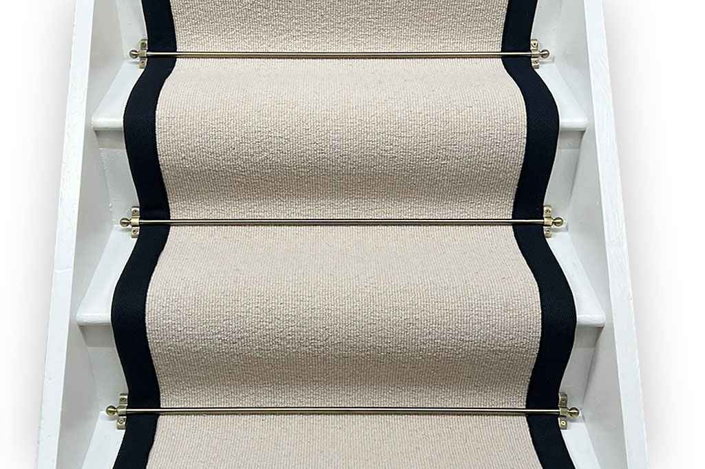 Natural Rib Shell Hessian Wool Stair Runner