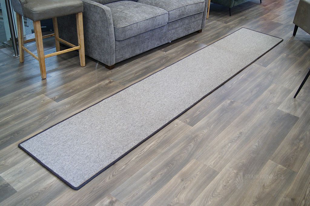 Lakeland Herdwick Fornside Weave Rug with Brown Wool Edge 355 x 61cm