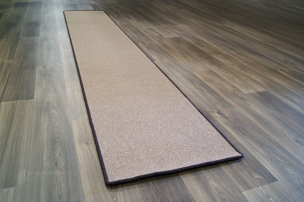 Glen Loop Wool Harvest Rug with Brown Wool Edge 375 x 65cm