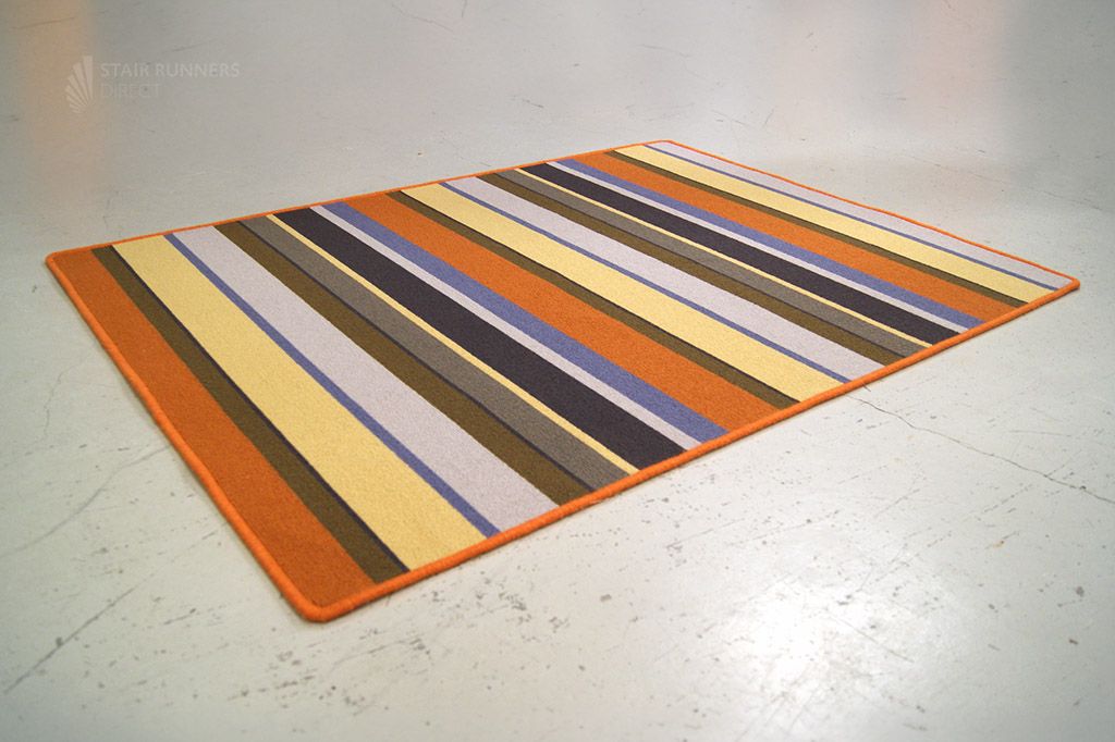 Audrey Sunset Wool Rug with Orange Wool Edge 165x122cm