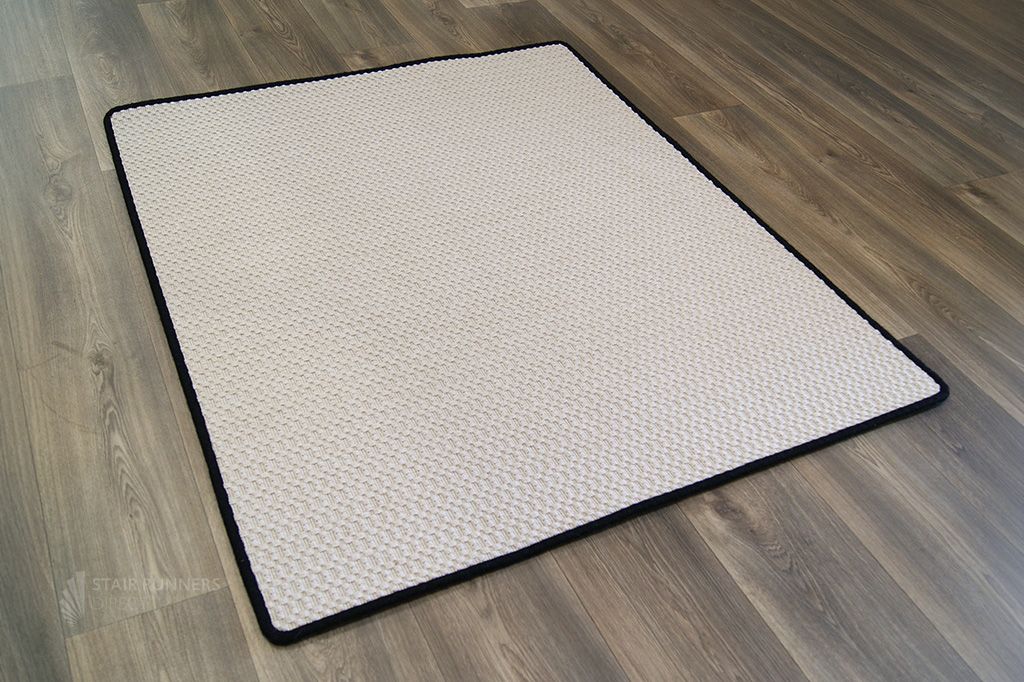 Associated Weavers Manaus Ivory Rug with Black Wool Edge 137 x 111cm