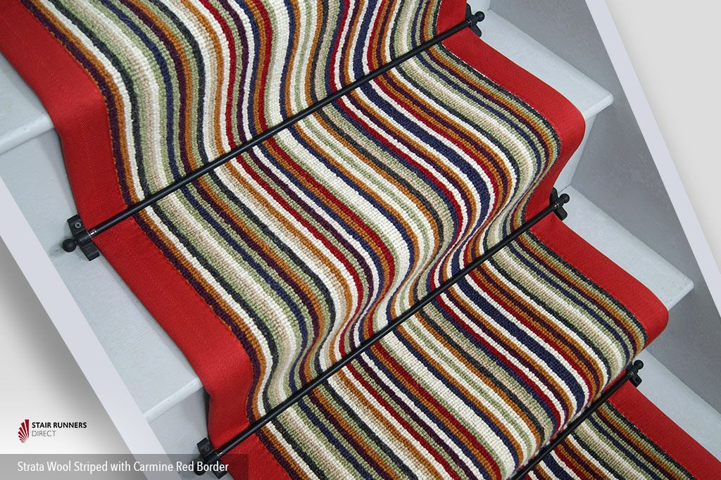 Strata Striped with Carmine Red Border 1