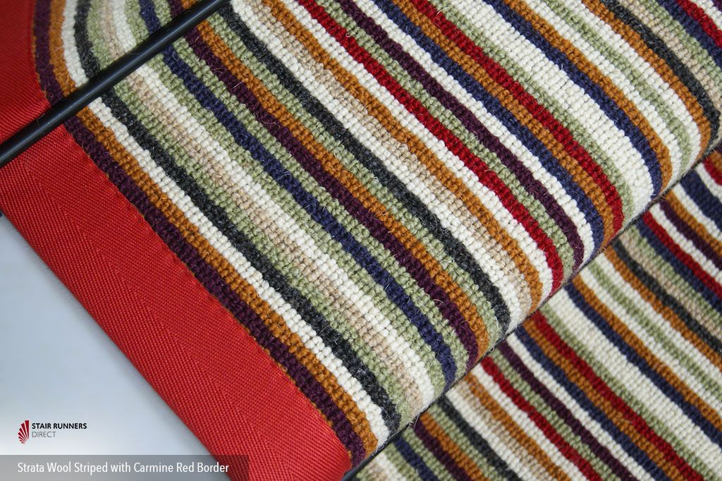 Strata Striped with Carmine Red Border 3