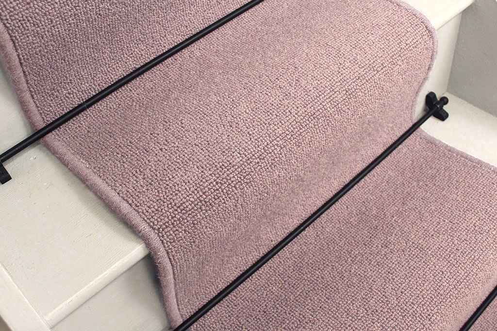 Country House Tender Romance Stair Runner with Mauve Wool Edge