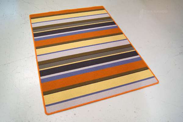 Audrey Sunset Rug Orange Wool edge 2