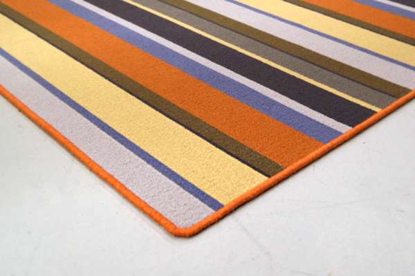 Audrey Sunset Rug Orange Wool edge 3