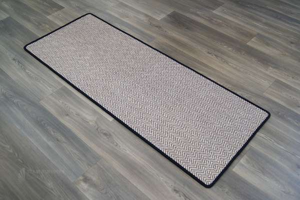 Boston Twine Black Wool Edge Rug 1