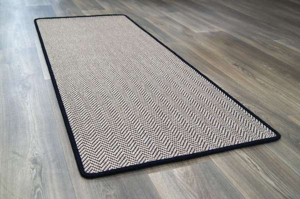 Boston Twine Black Wool Edge Rug 2