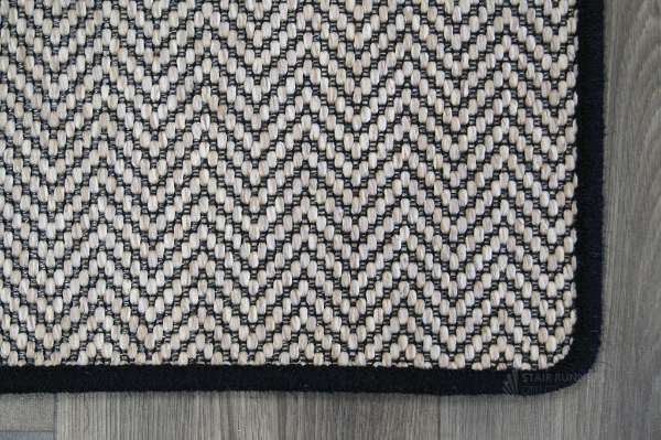 Boston Twine Black Wool Edge Rug 3