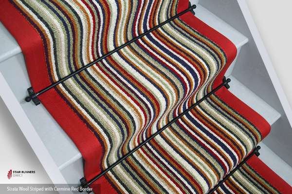 Strata Striped with Carmine Red Border 1