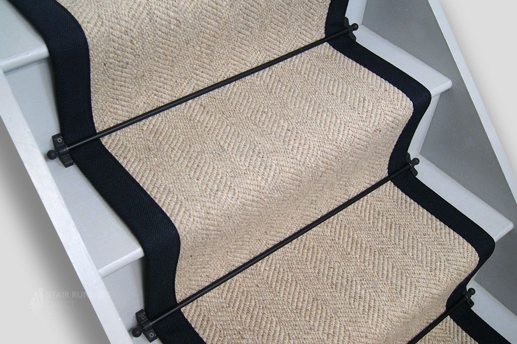 Lakeland Herdwick Ullswater Weave Stair Runner with Black Border 56cm x 7m